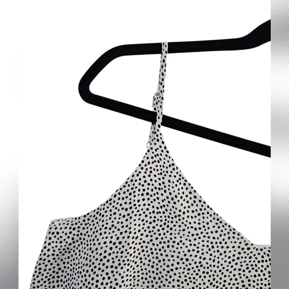 New Anthropologie Polka Dot Cami Top Size L White Animal Print Romantic Feminine - Picture 2 of 3